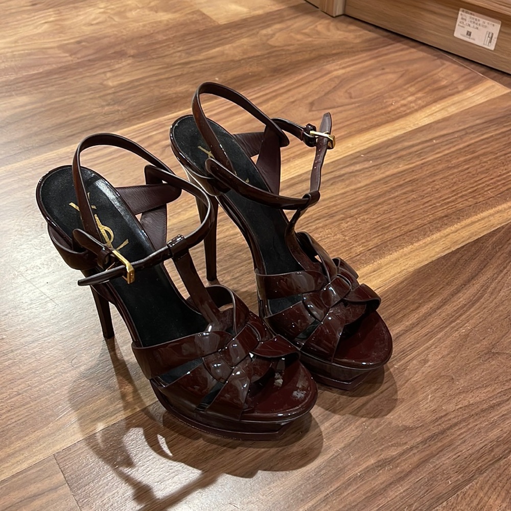 YSL TRIBE burgundy  heels ICONIC size 40